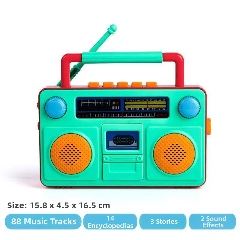 Детска музикална приказна машина за ранно образование — електрическа образователна играчка със музика и звуци, пластмасова конструкция, захранване с обикновени сухи батерии, за деца 0–3 г