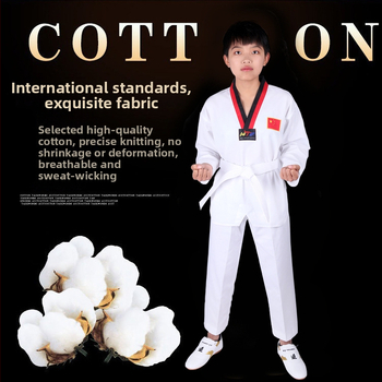 Uniformă de Taekwondo din bumbac pentru adulți și copii, echipament de antrenament cu căptușeală din bumbac