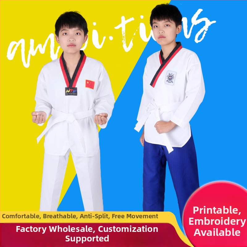 Uniformă de Taekwondo din bumbac pentru adulți și copii, echipament de antrenament cu căptușeală din bumbac