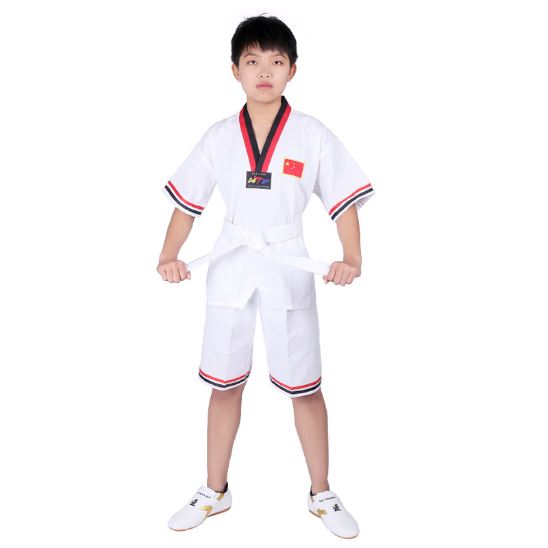 Uniformă de Taekwondo din bumbac pentru adulți și copii, echipament de antrenament cu căptușeală din bumbac