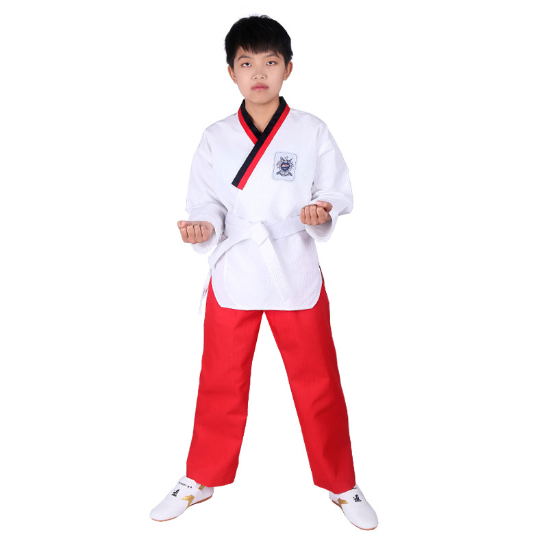 Uniformă de Taekwondo din bumbac pentru adulți și copii, echipament de antrenament cu căptușeală din bumbac