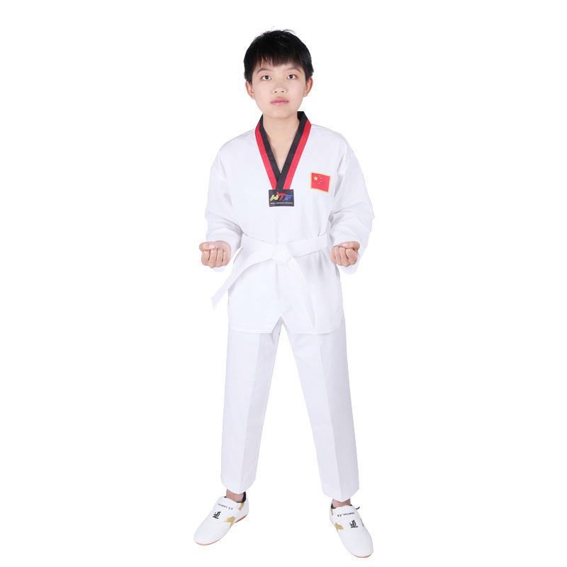 Uniformă de Taekwondo din bumbac pentru adulți și copii, echipament de antrenament cu căptușeală din bumbac