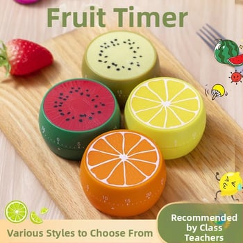 Μηχανικός χρονοδιακόπτης κουζίνας με διπλή οθόνη, στρογγυλό πλαστικό περίβλημα