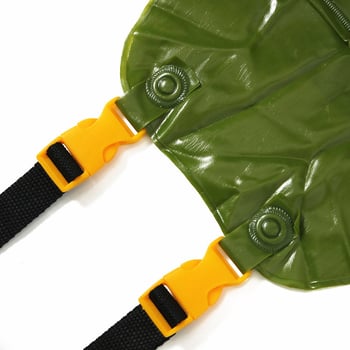 Σετ δύο τεμαχίων βροχής με τιράντες: παντελόνια βροχής και μπουφάν βροχής, PVC ύφασμα πάχους 40, για ενήλικες.