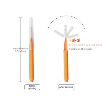 Интердентална четка тип молив, с права дръжка, за ортодонтска грижа, 50 бр. семейна опаковка, дълбоко почистване