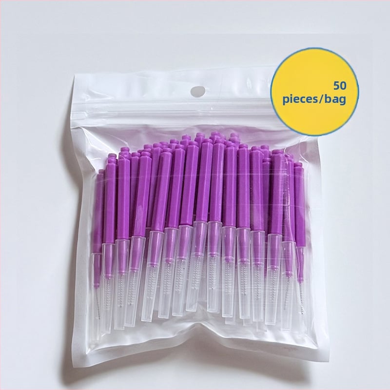 Интердентална четка тип молив, с права дръжка, за ортодонтска грижа, 50 бр. семейна опаковка, дълбоко почистване