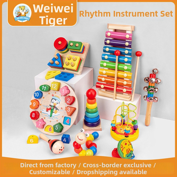 Drevená súprava detských hudobných nástrojov s ručným kladivom z pianina, Orffov perkusný hračka pre skorú hudobnú výchovu, vek 4–6, značka Mu Ke