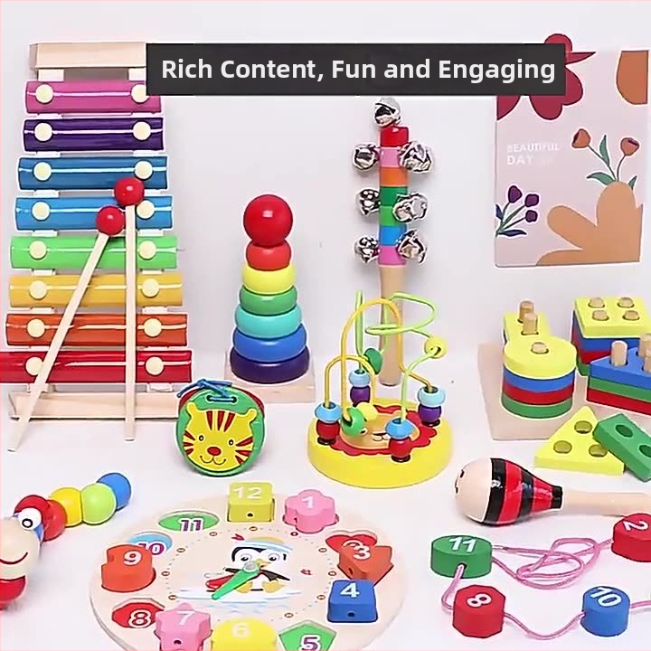 Drevená súprava detských hudobných nástrojov s ručným kladivom z pianina, Orffov perkusný hračka pre skorú hudobnú výchovu, vek 4–6, značka Mu Ke