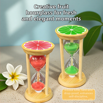 Drevené ovocné presýpacie hodiny, ručne vyrobené, 3–30 minút
