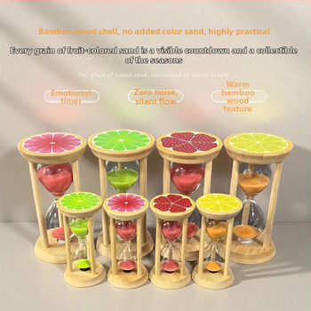 Drevené ovocné presýpacie hodiny, ručne vyrobené, 3–30 minút