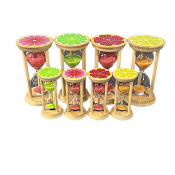 Clepsidră din lemn cu motiv de fructe, lucrată manual, 3–30 de minute