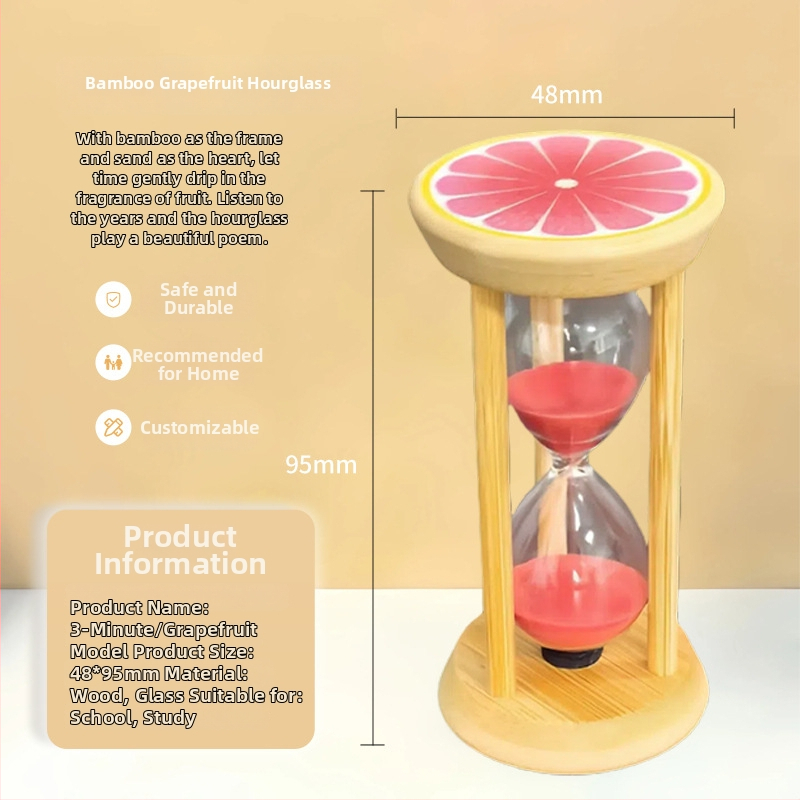 Drevené ovocné presýpacie hodiny, ručne vyrobené, 3–30 minút