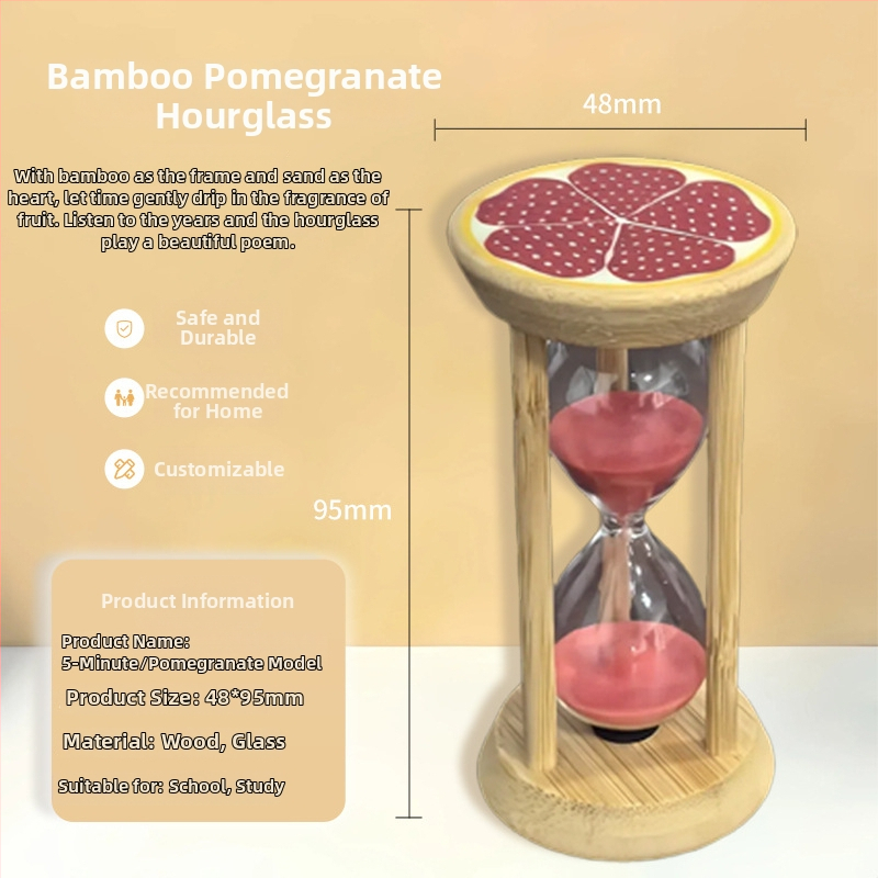Drevené ovocné presýpacie hodiny, ručne vyrobené, 3–30 minút
