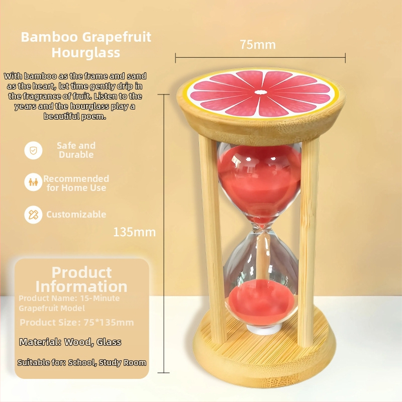 Drevené ovocné presýpacie hodiny, ručne vyrobené, 3–30 minút