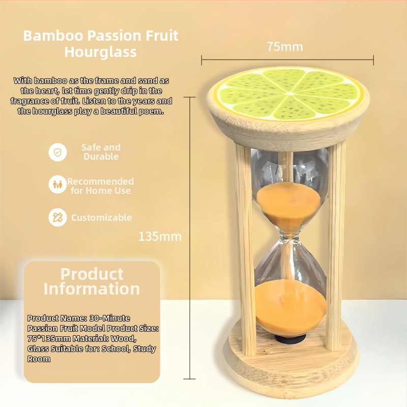 Drevené ovocné presýpacie hodiny, ručne vyrobené, 3–30 minút