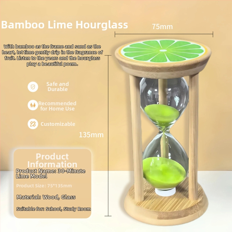 Drevené ovocné presýpacie hodiny, ručne vyrobené, 3–30 minút