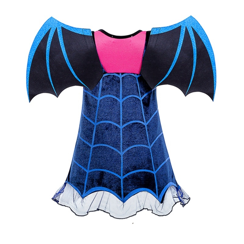 Dječja haljina vampir cosplay - Halloween kostim za djevojčice, 3–8 godina, 70% poliester u mješavini vlakana, mekana obrada, sigurnosna razina B