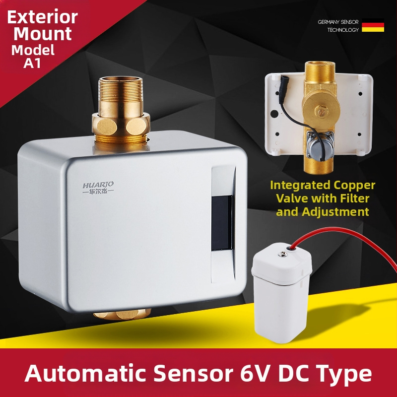 Senzorski ventil za pranje WC-a, skrivena ugradnja, model 860, napajanje AC/DC, 0,3 MPa, vrijeme ispiranja 12 s, bakreno tijelo