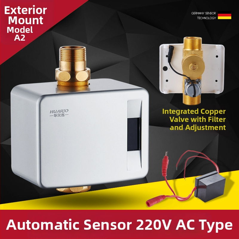 Senzorski ventil za pranje WC-a, skrivena ugradnja, model 860, napajanje AC/DC, 0,3 MPa, vrijeme ispiranja 12 s, bakreno tijelo