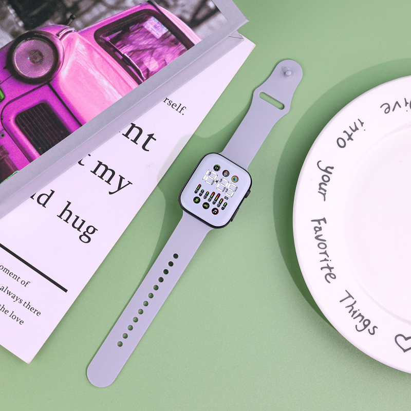 LED digitális óra S7 elektronikus mozgással (Q7), numerikus kijelző, teljes érintéses vezérlés, PU szíj