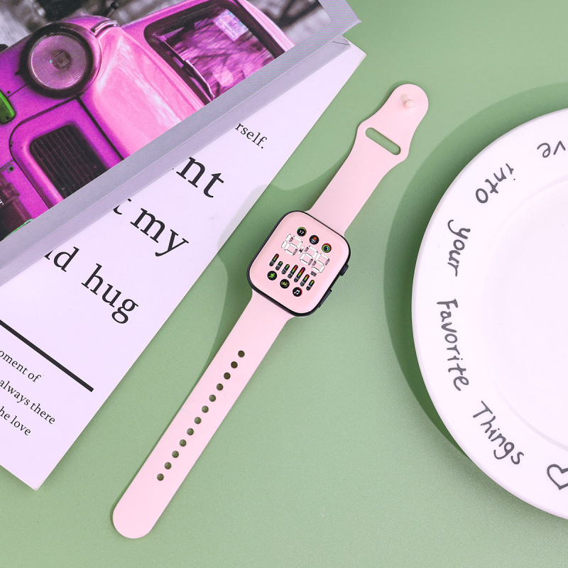 LED digitális óra S7 elektronikus mozgással (Q7), numerikus kijelző, teljes érintéses vezérlés, PU szíj