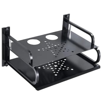 Zidni stalak za usmjerivač i set-top kutiju, od Space aluminija, bez bušenja, 1-etažni