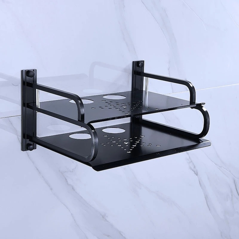 Zidni stalak za usmjerivač i set-top kutiju, od Space aluminija, bez bušenja, 1-etažni