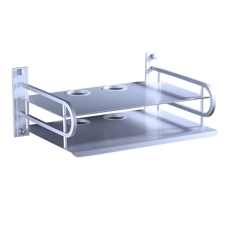 Zidni stalak za usmjerivač i set-top kutiju, od Space aluminija, bez bušenja, 1-etažni