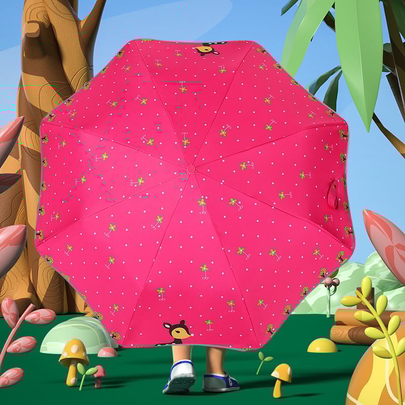 Παιδική αναδιπλούμενη ομπρέλα με αυτόματο άνοιγμα/κλείσιμο, στρογγυλεμένες γωνίες, σκελετός από ατσάλι με 8 ακτίνες, ύφασμα πολυεστέρα 190T, δυνατότητα λογότυπου, κατάλληλη για αγόρια και κορίτσια.