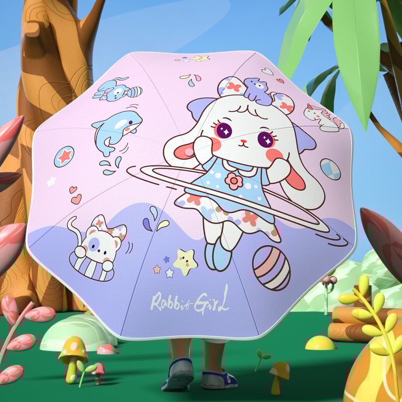 Παιδική αναδιπλούμενη ομπρέλα με αυτόματο άνοιγμα/κλείσιμο, στρογγυλεμένες γωνίες, σκελετός από ατσάλι με 8 ακτίνες, ύφασμα πολυεστέρα 190T, δυνατότητα λογότυπου, κατάλληλη για αγόρια και κορίτσια.