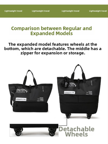 Kerekes kültéri utazótáska, 75 liter feletti kapacitás, Oxford anyag, bővíthető, külön cipőrekesz, uniszex