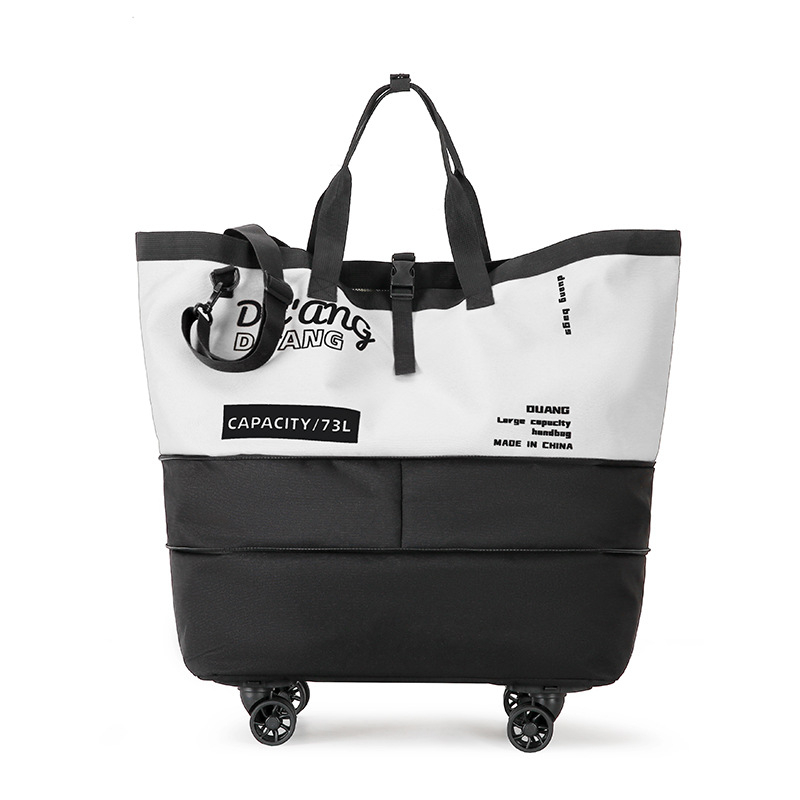 Kerekes kültéri utazótáska, 75 liter feletti kapacitás, Oxford anyag, bővíthető, külön cipőrekesz, uniszex