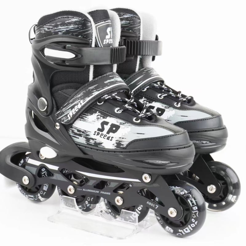 Detské inline korčule set — vrchný materiál PU+ sieť, podrážka PP, kolieska PU, jednoradý dizajn