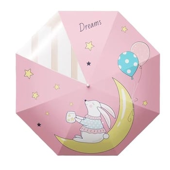 Παιδική ομπρέλα με 8-ραβδικό σκελετό από ίνες, αλουμινένιος σωλήνας, ξύλινη λαβή, χειροκίνητο άνοιγμα