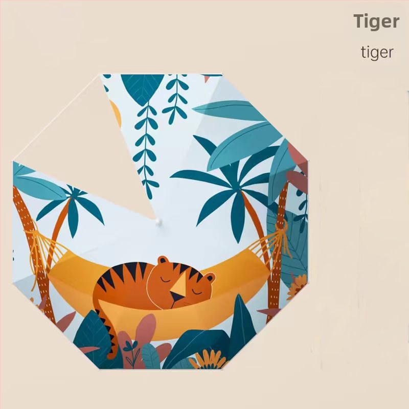 Παιδική ομπρέλα με 8-ραβδικό σκελετό από ίνες, αλουμινένιος σωλήνας, ξύλινη λαβή, χειροκίνητο άνοιγμα