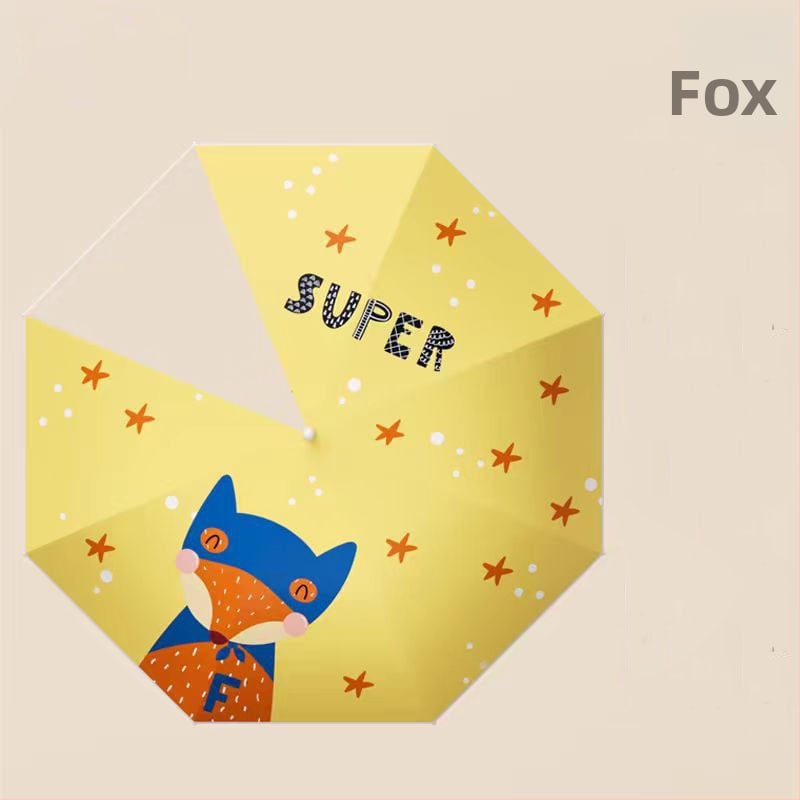 Παιδική ομπρέλα με 8-ραβδικό σκελετό από ίνες, αλουμινένιος σωλήνας, ξύλινη λαβή, χειροκίνητο άνοιγμα