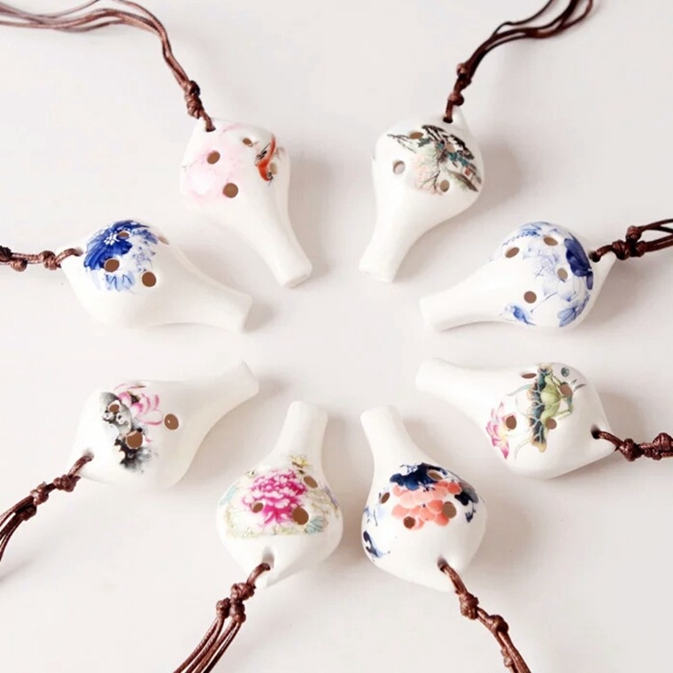 Οκαρίνα, μοντέλο zytd-015, μονή συσκευασία, περιλαμβάνει υψηλής ποιότητας λουράκι και μουσική παρτιτούρα, μάρκα Early Summer Ceramics