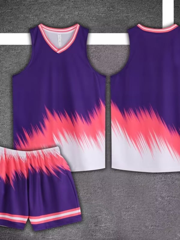 Set baschet cu model fulger – poliester respirabil, unisex adulți, potrivit pentru club, competiții și antrenament