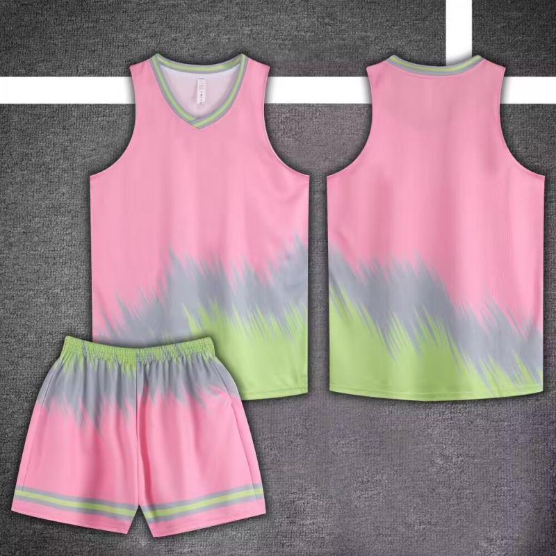 Set baschet cu model fulger – poliester respirabil, unisex adulți, potrivit pentru club, competiții și antrenament