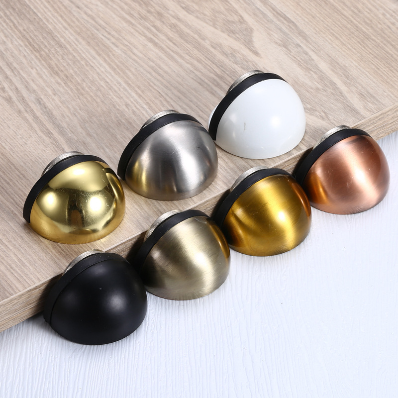 Magnetski vrata stopper od nehrđajućeg čelika s oblikom turtle-top, gumeni polukružni štitnik, podna ugradnja, kućni tip, ručno upravljanje