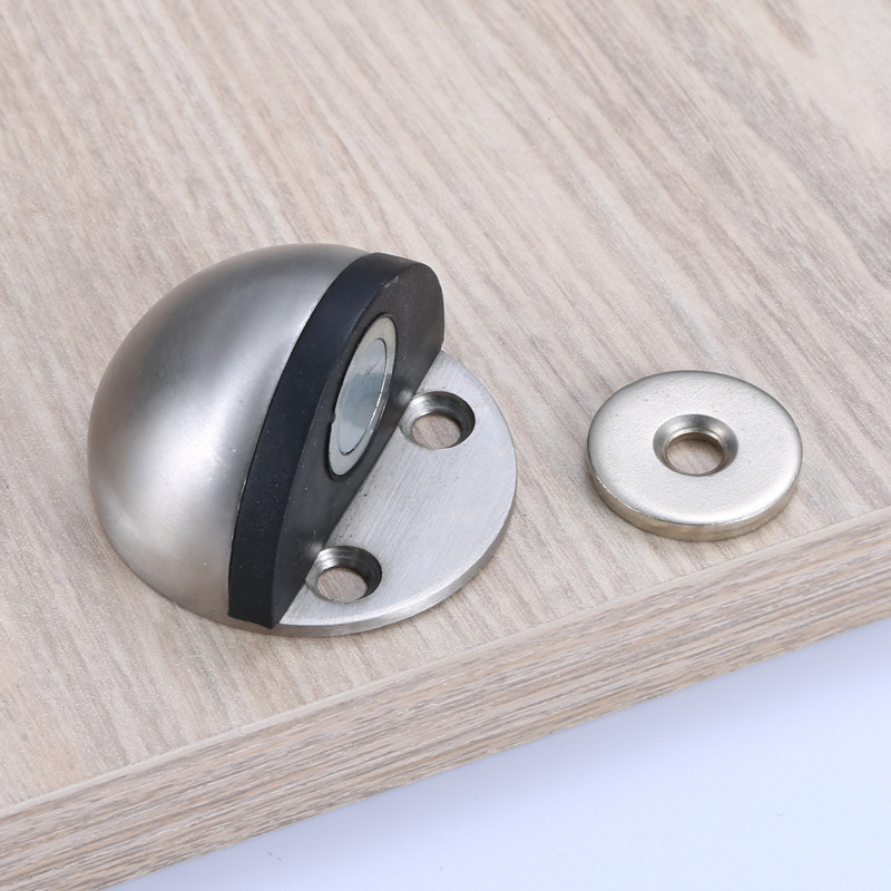 Magnetski vrata stopper od nehrđajućeg čelika s oblikom turtle-top, gumeni polukružni štitnik, podna ugradnja, kućni tip, ručno upravljanje