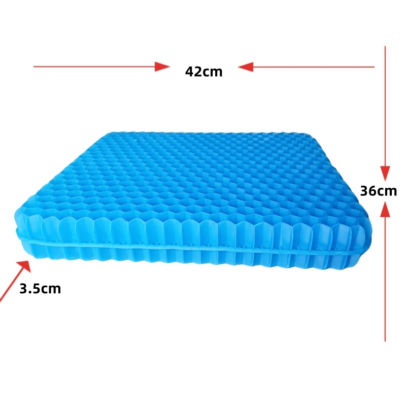 Gel jastuk za sjedenje Huaxia Mingpin – hlađenje i zaštita od vrućine; materijal: TPE-TPR; punilo: TPE-TPR; pakiranje: 10–20 kom; težina: 0.3–2.2 kg; mogućnost prilagodbe