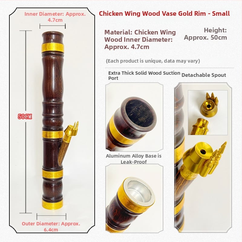 Bong din chicken-wingwood, cu dragon sculptat, portabil, reutilizabil, stil chinezesc