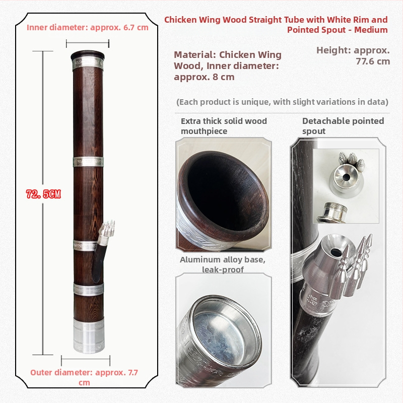 Bong din chicken-wingwood, cu dragon sculptat, portabil, reutilizabil, stil chinezesc