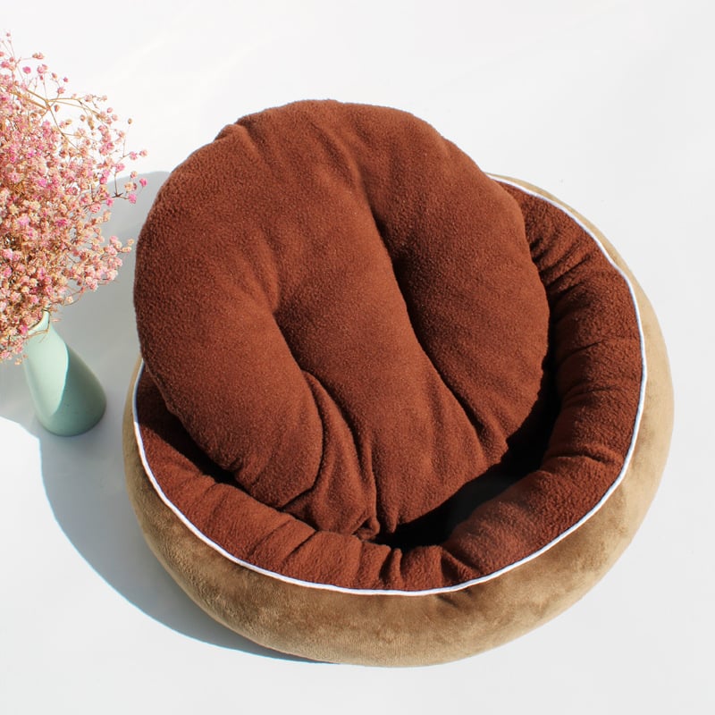 Αποσπώμενο μαξιλάρι κρεβατιού σκύλου για μικρές και μεσαίες ράτσες — γέμισμα από Pearl Cotton, εσωτερική επένδυση από πολάρ φλίς, κάλυμμα από ύφασμα