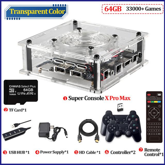 Consolă de jocuri cu Android OS, sistem dual PSP/N64, ieșire HDMI, memorie 64/128/256 GB, conectivitate wireless