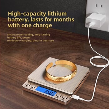 Ψηφιακή ζυγαριά κοσμημάτων με ακρίβεια 0,01 g, μοντέλο Gold Brushed Scale, μάρκα Thousand Countries