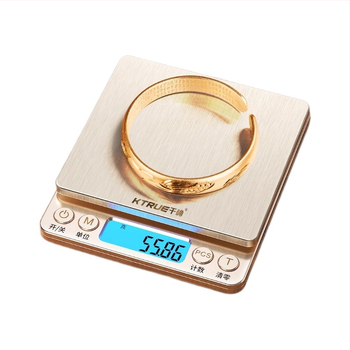 Ψηφιακή ζυγαριά κοσμημάτων με ακρίβεια 0,01 g, μοντέλο Gold Brushed Scale, μάρκα Thousand Countries