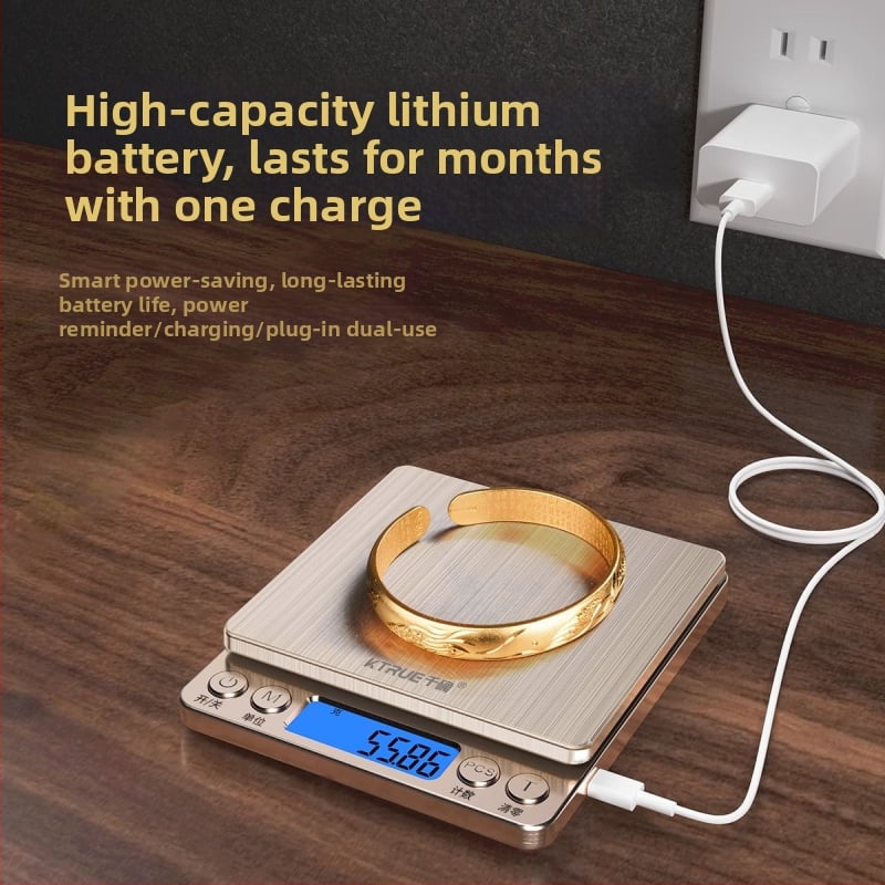 Ψηφιακή ζυγαριά κοσμημάτων με ακρίβεια 0,01 g, μοντέλο Gold Brushed Scale, μάρκα Thousand Countries