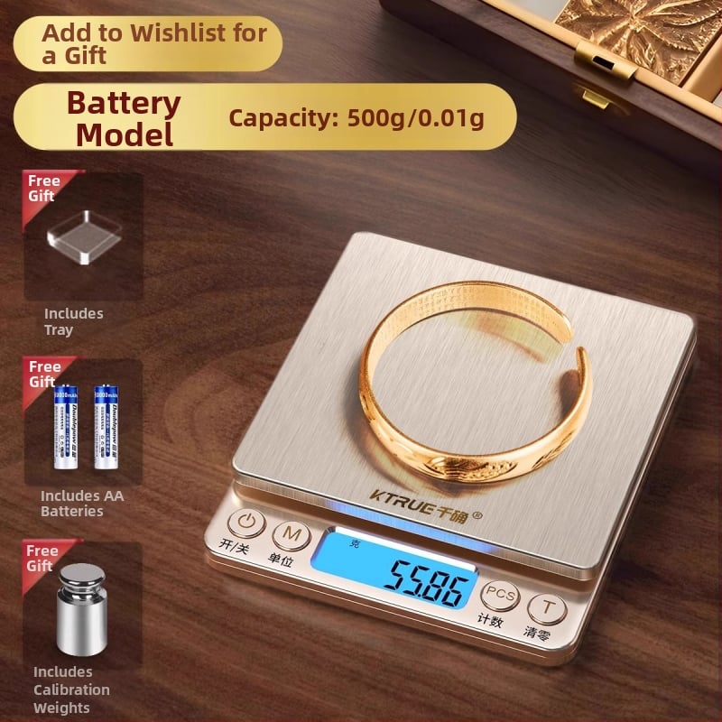 Ψηφιακή ζυγαριά κοσμημάτων με ακρίβεια 0,01 g, μοντέλο Gold Brushed Scale, μάρκα Thousand Countries
